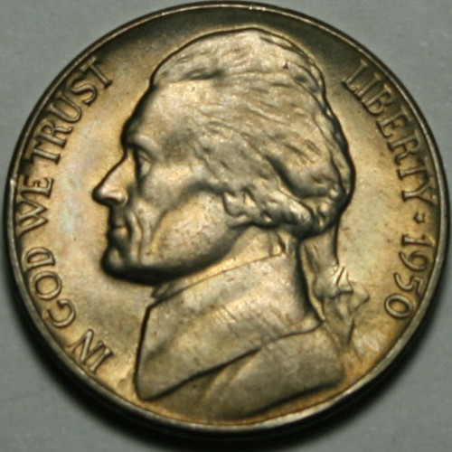 1950-D Jefferson Nickel, Key To The Set, Sample Photo Shown