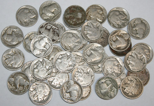 Buffalo (Indian Head) Nickels Lot of 40 Coins includes full dates, partial dates