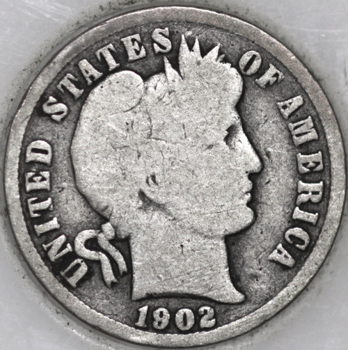 1902-P Barber Dime 90% Silver, 100+ years Old As Shown [SN01]