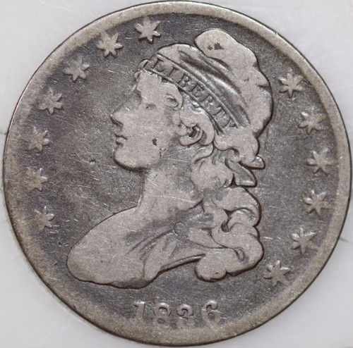 1836-P Capped Bust Half Dollar 90% Silver Lettered Edge As Shown [SN01]
