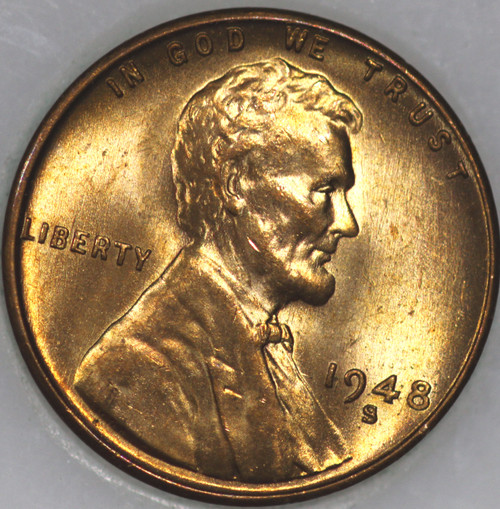 1948-S Wheat Cent, Uncirculated with Select Natural Toning As Shown [SN01]