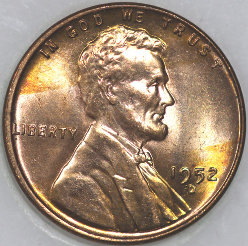 1952-D Wheat Cent with Select Natural Toning As Shown [SN02]