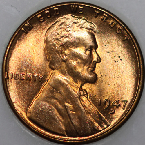 1947-D Wheat Cent, Uncirculated with Select Natural Toning As Shown [SN01]