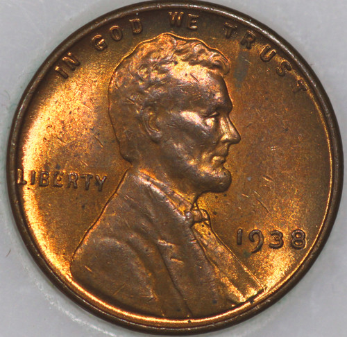 1938-P Wheat Cent with Select Natural Toning As Shown [SN01]