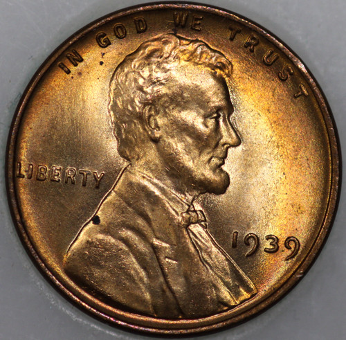 1939-P Wheat Cent, Uncirculated with Select Natural Toning As Shown [SN02]