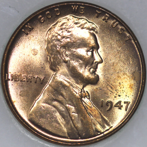 1947-P Wheat Cent, Uncirculated with Select Natural Toning As Shown [SN01]