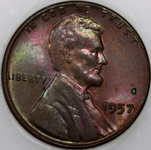 1957-P Wheat Cent with Select Natural Toning As Shown [SN02]