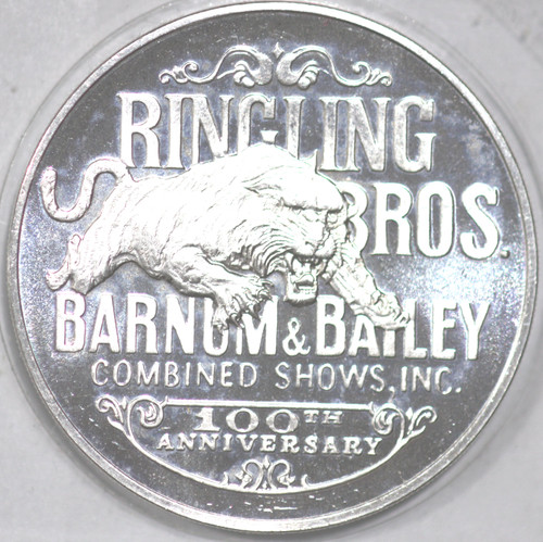 1970-71 Medal Ringling Bros. 0.85 grams Sterling Silver 1.5" Diameter As Shown