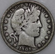 1906-P Barber Half Dollar 90% Silver, 100+ years Old As Shown [SN01]
