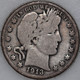 1913-D Barber Half Dollar 90% Silver, 100+ years Old As Shown [SN03]