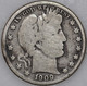 1909-P Barber Half Dollar 90% Silver, 100+ years Old As Shown [SN03]