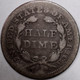 1857-P Seated Liberty Half Dime 90% Silver, Slight Bent As Shown [SN02]