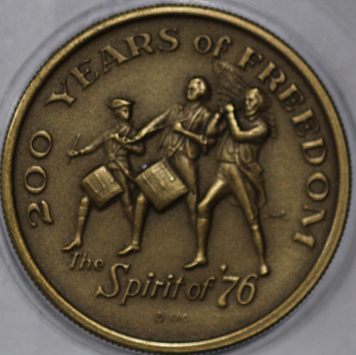 1976 Bicentennial Bronze Medal, 200 Years of Freedom, Same size as