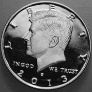 2013-S Kennedy Half Dollar 90% Silver Proof Deep Cameo From US Mint Proof Set