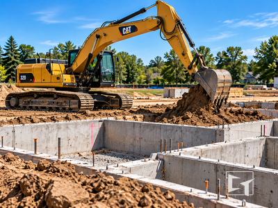 iDig 2D machine control on an excavator — foundations and footings