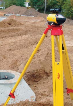 Leica Piper used over the top on a tripod beside a manhole