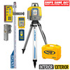 Spectra Precision HV1305C-18S Horiz/Vert - Interior/Exterior RED Beam Laser Package with CR700 Multi-Use Receiver, Remote, TENTHS Rod, Heavy Duty Aluminum Tripod and Small Case