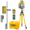Spectra Precision HV1305C-28E Horiz/Vert - Interior/Exterior RED Beam Laser Package with CR700 Multi-Use Receiver, Remote, INCHES Rod, Elevator Tripod  and Small Case
