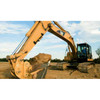 Spectra LR50W-MM Machine Receiver Mounted on Excavator Boom Action Shot — Machine Receiver in GL1425C-ExcavatorMAXX-2 Package