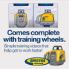 Spectra laser graphic: comes complete with training wheels and simple training videos