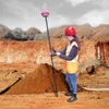 iDig SpotMan GNSS receiver on a survey pole used as a rover with CONNECT 2D+