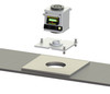 LaserLine QUAD 1000HDD trivet plate positioned over an oversized hole in a job-built steel platform
