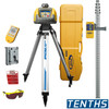 Spectra HV101GC-1 Laser Package includes Q104025 Aluminum Tripod , Laser Receiver HR320, Grade Rod measurements in Tenths GR151, Wall Mount M101, Remote RC601 and Large System Carrying Case