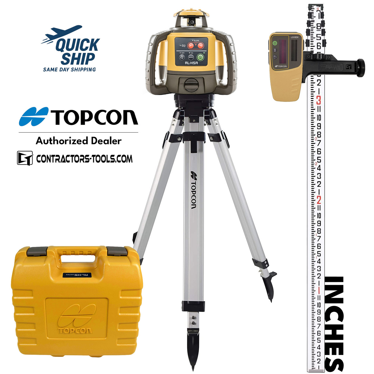 Topcon RL-H5A Self-Leveling Laser PS.DB2 Kit with LS-80X Receiver Topcon RL-H5A Self-Leveling Laser PS.DB2 Kit with LS-80X Receiver