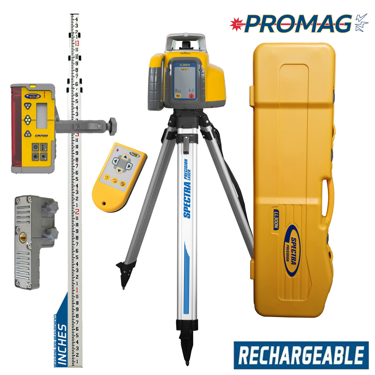 Spectra Precision LL300N-2 PROMAG Laser Level Package with CR700