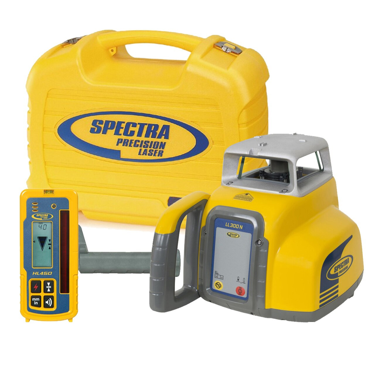 Spectra Precision LL300N-4 Laser Package with HL450 Receiver and Rechargeable Batteries - Contractors-Tools.com