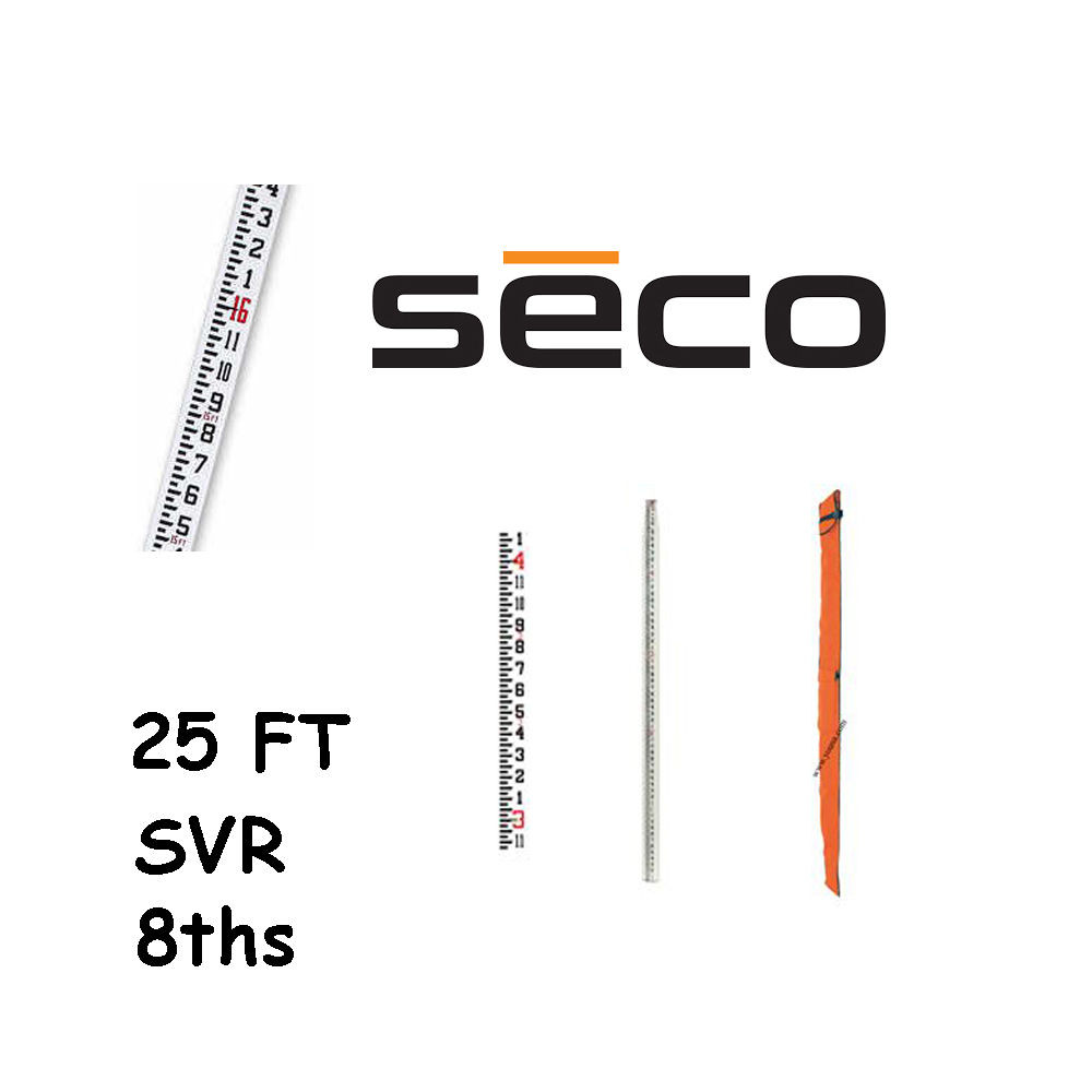 Seco 98011 Grade Rod SRV FiberGlass 25 foot - Measurements in 8ths