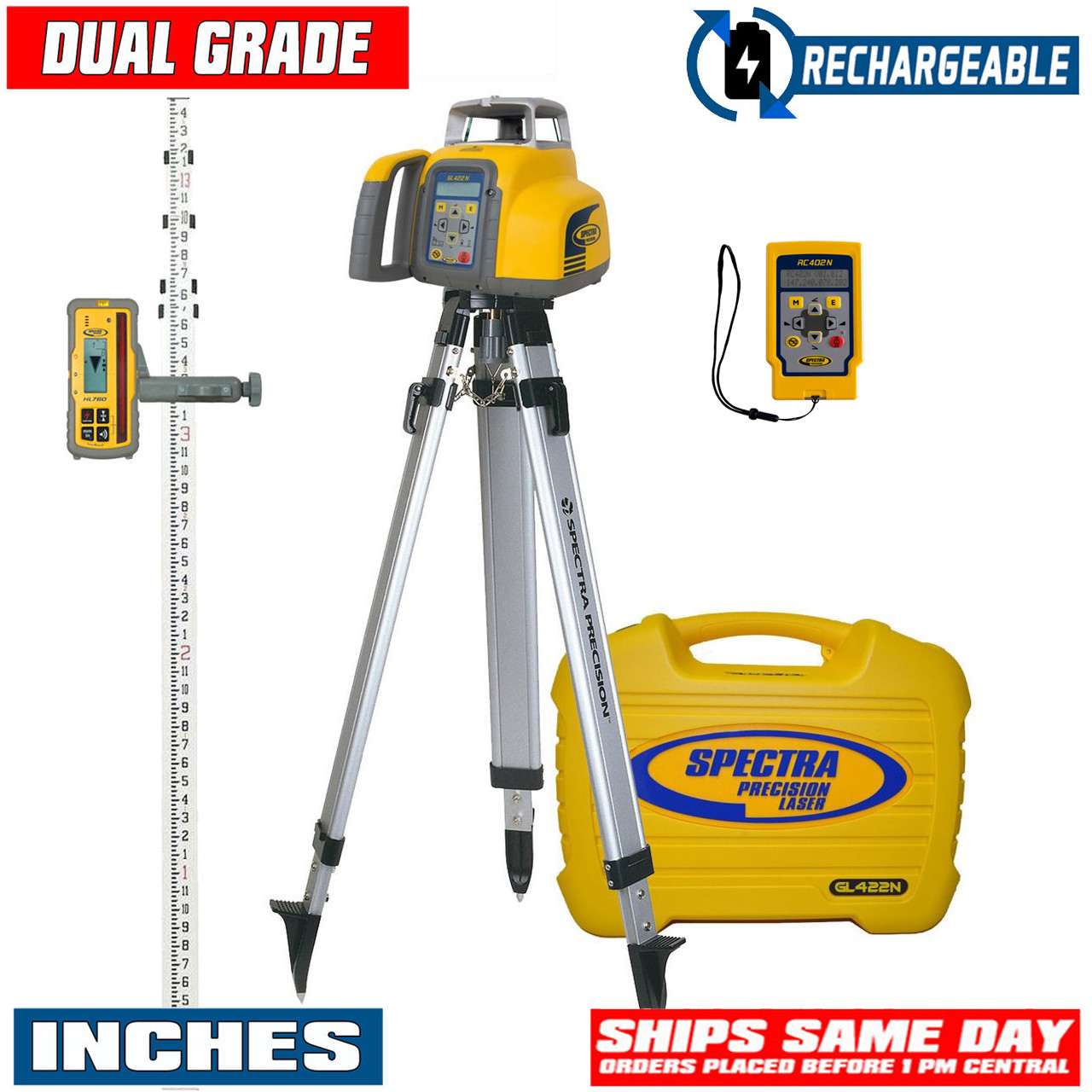 Spectra Precision GL422N-27 Dual Grade Laser Package w/ HL760
