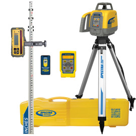 Spectra Precision GL1425C-22 Dual Grade Laser w/ HL760 Receiver, INCHES Rod, Tripod and Large Case - Rechargeable