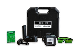 Plott PLL30-G 3×360 Green Line Laser Level — Self-Leveling, 100 Ft, IP54