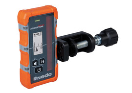 Nedo ACCEPTOR MAXX Laser Receiver — Side Profile Showing Dual-Side LED Indicator and Detector Field