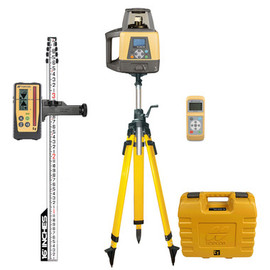 Topcon RL-200 2S / PS Dual Slope Grade Laser Package, w/ LS-110D Receiver (1090041-01-2ET) Rechargeable Batteries, Inches Rod and HD Elevator Tripod