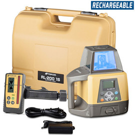 Topcon RL-200 1S Single Slope Grade Laser Package, w/ LS-110D Receiver (1090037-01) Rechargeable Batteries