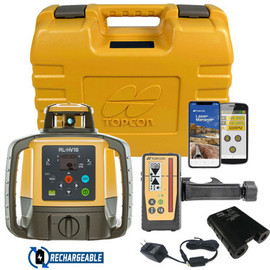 Topcon RL-HV1S Self-Leveling Single Grade Laser RB Kit with LS-110D Receiver and Rechargeable Batteries- 1090053-01