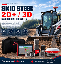 iDig CONNECT 2D+ skid steer machine control system with tablet, bargraph, solar sensors and SpotMan GNSS