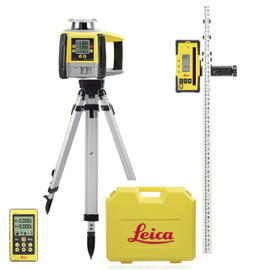 Leica Rugby 60DG kit 6020269-K1 with Rod Eye 105B Digital receiver, RC60 remote, SitePRO ALQR20 heavy duty tripod and 15 ft tenths grade rod (11-815-T)