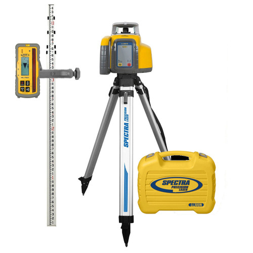 Spectra LL300N Laser, Deluxe HL760 Receiver, Heavy-Duty Tripod, Grade Rod / Tenths and Small Carrying Case