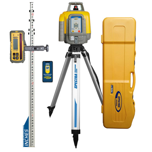 Spectra Precision LL1505C-27 Laser level Package with HL760 Receiver, Rod INCHES, Tripod and Large SYSTEM Case
