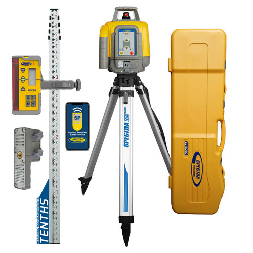 Spectra Precision LL1505C-16 complete kit with the CR700 multi-use receiver - laser, tripod, GR151 tenths rod and 128995-00 large case