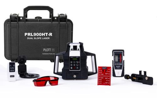 Plott PRL900HT-R Bluetooth Dual Slope Rotary Laser with Detector — Red Beam