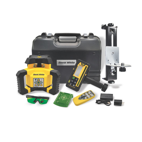 David White LM130HVG Green Beam Rotary Laser Kit LD320TR Detector