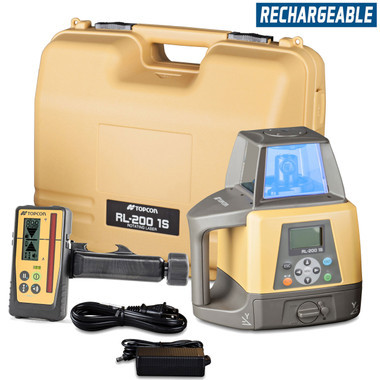 Topcon RL-200 1S Single Slope Grade Laser Package, w/ LS-110D Receiver (1090037-01) Rechargeable Batteries