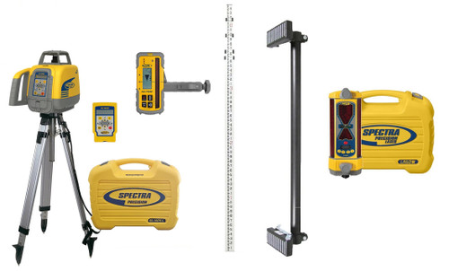 Spectra GL1425C-ExcavatorProMAXX-22 kit: GL1425C laser, tripod, laser receiver, RC1402 remote, inches grade rod, LR60-MM receiver and MM-1 mount