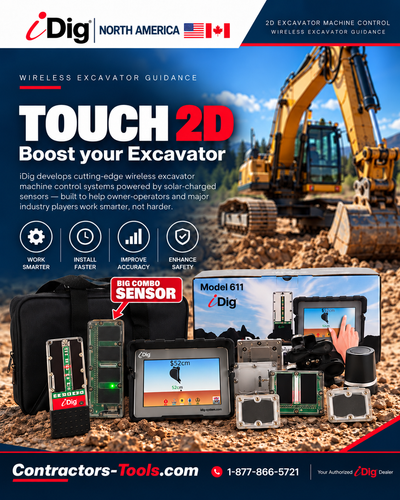 iDig TOUCH 2D Model 611 with the XD437 Big Combo sensor — carry case, control box, LED bargraph and wireless solar sensors