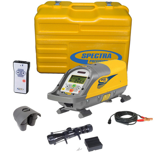 Spectra DG511-13 Pipe Laser with 1233 Scope, P23 NiMH Battery Rechargeable Battery Pack and P21 External Power Supply Cable.