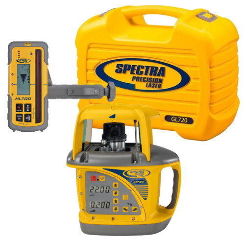 Spectra Precision GL720 dual grade laser with the HL700 Laserometer receiver - laser transmitter and receiver together